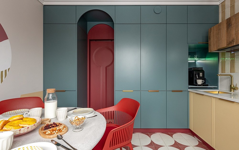 Колор-блок кухня для ТВ-проекта «Квартирный Вопрос»