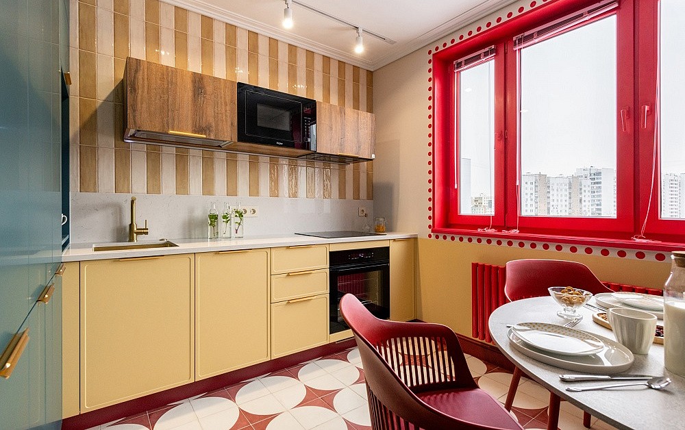 Колор-блок кухня для ТВ-проекта «Квартирный Вопрос»