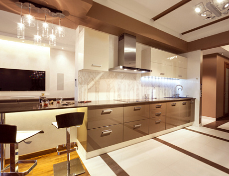 Бежевая кухня в Клину