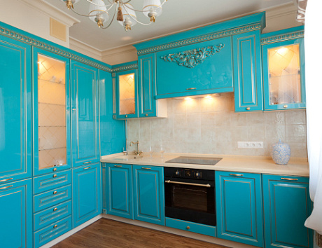 Синяя кухня в Санкт-Петербурге