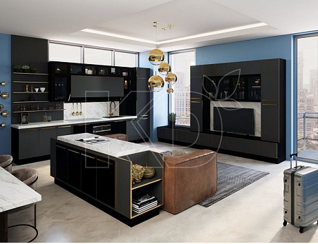 Черная кухня в стиле модерн