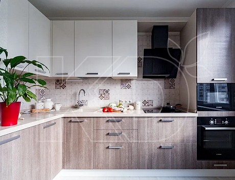 Угловые кухни с закругленным углом