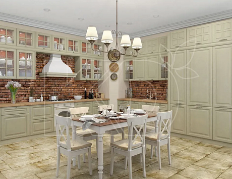 Угловая кухня в классическом стиле