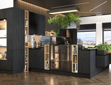 Ультрамодная черная кухня