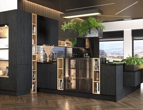 Ультрамодная черная кухня