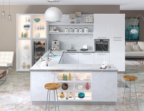 П-образный гарнитур для кухни