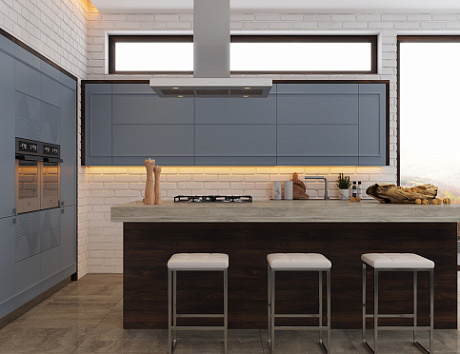 Синяя кухня в Санкт-Петербурге