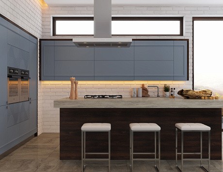 Синяя кухня в Санкт-Петербурге