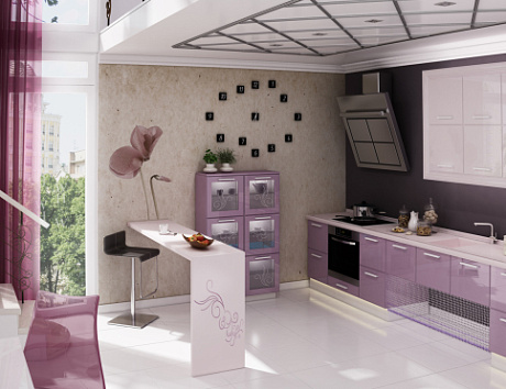 Фиолетовая кухня в Казани