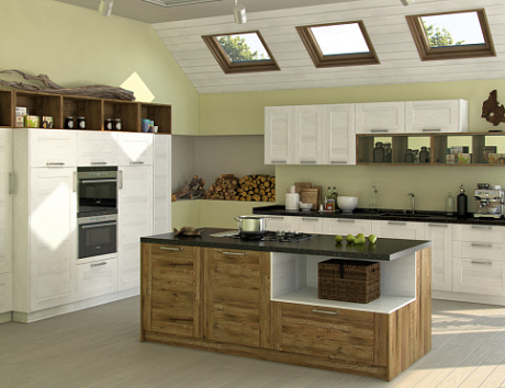 Бежевая кухня в Твери