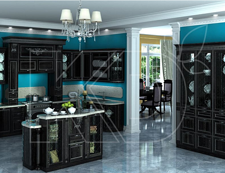 Угловые кухни черного цвета