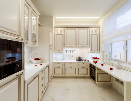 Бежевая кухня в Санкт-Петербурге