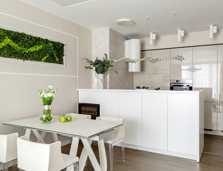 Бежевая кухня в Твери