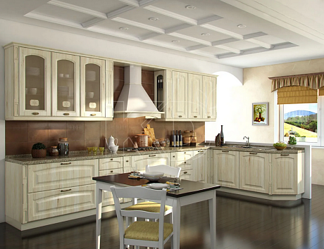 Угловые кухни зеленых оттенков