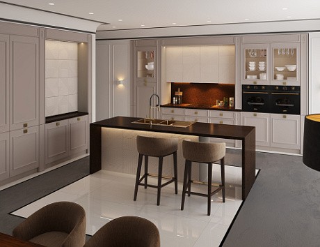 Бежевая кухня в Твери