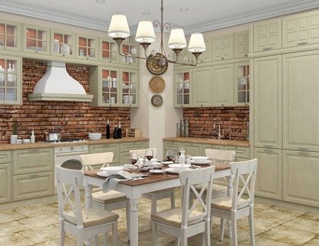 Бежевая кухня в Клину